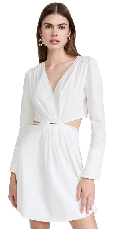 WAYF Pretty Woman Side Cut Outini Dress Ivory