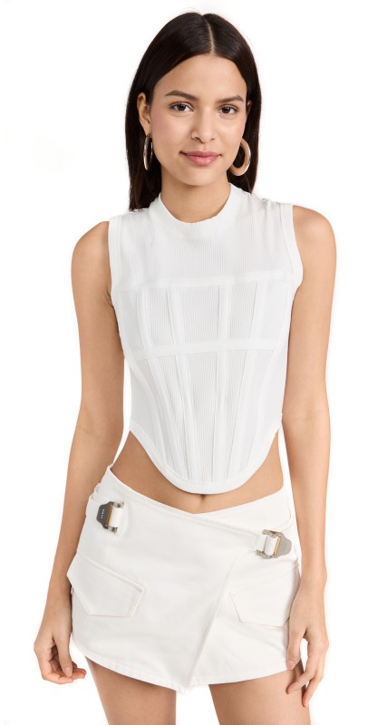 Dion Lee Rib Corset Tank Ivory