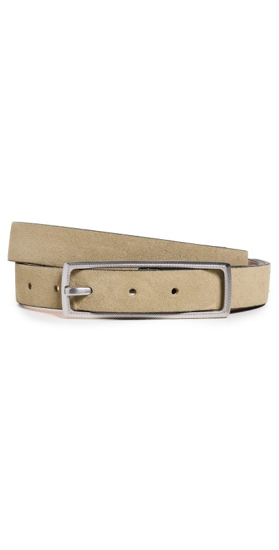 rag & bone Small Rebound Texture Belt Light Olive Suede