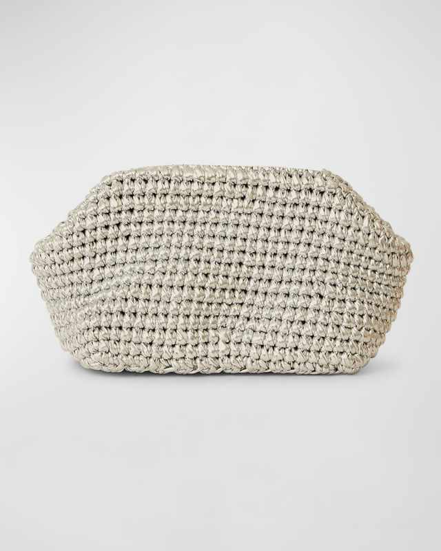 Nova Woven Metallic Leather Clutch Bag