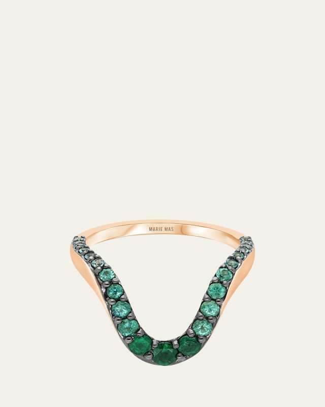 18K Rose Gold Emerald Grand Aura Ring