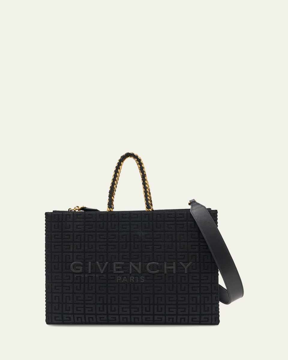 G-Tote Medium Shopping Bag in 4G Logo Canvas with Chain Handles