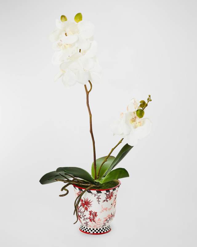 Cardinal Toile Medium Faux Floral Orchid