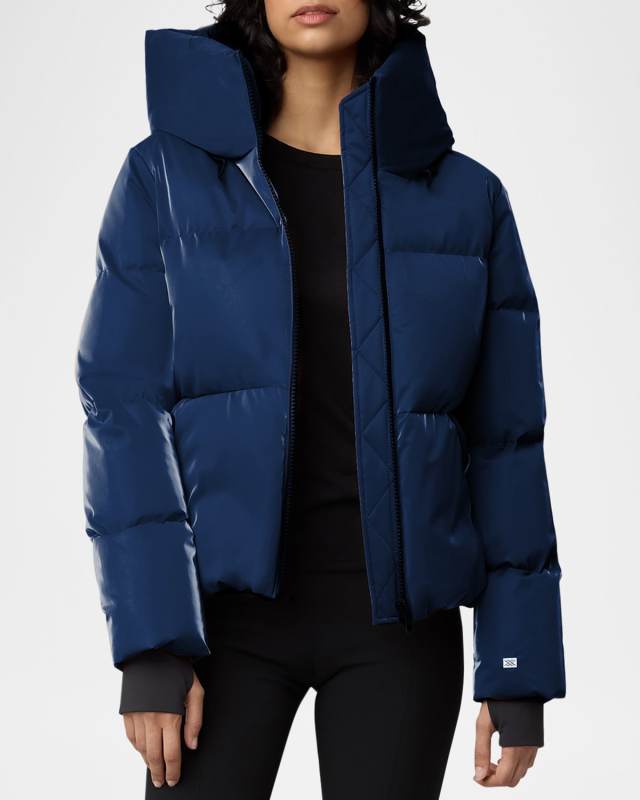 Iroh Velvet Down Puffer Jacket with Hood
