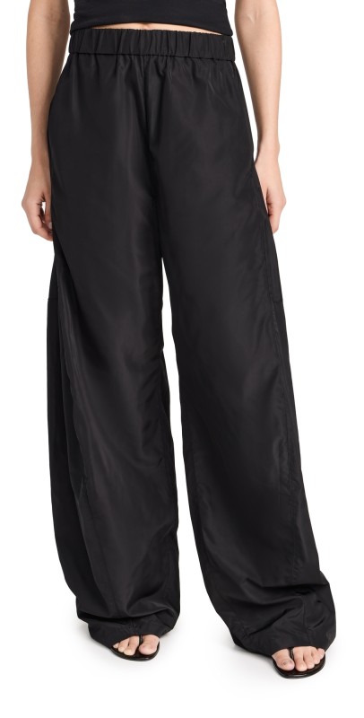 Tibi Italian Sporty Nylon Winslow Pants Black