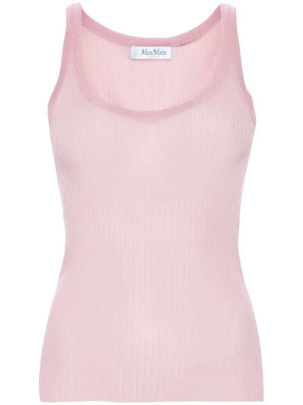 semi-sheer fine-ribbed top