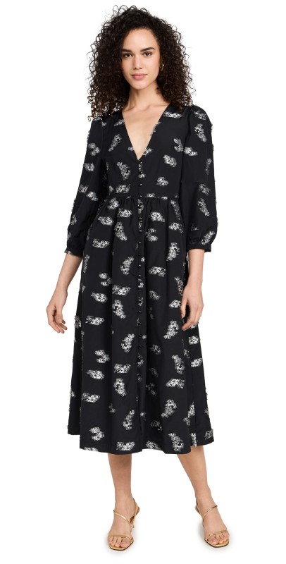 BAUM UND PFERDGARTEN Asina Dress Black Bouquet Jacquard