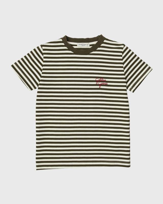 Boy's Logo-Print Striped Jersey T-Shirt, Size 4-