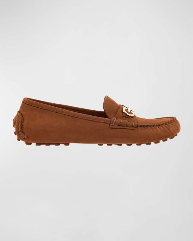 Odilia Suede Gancini Bit Driver Loafers