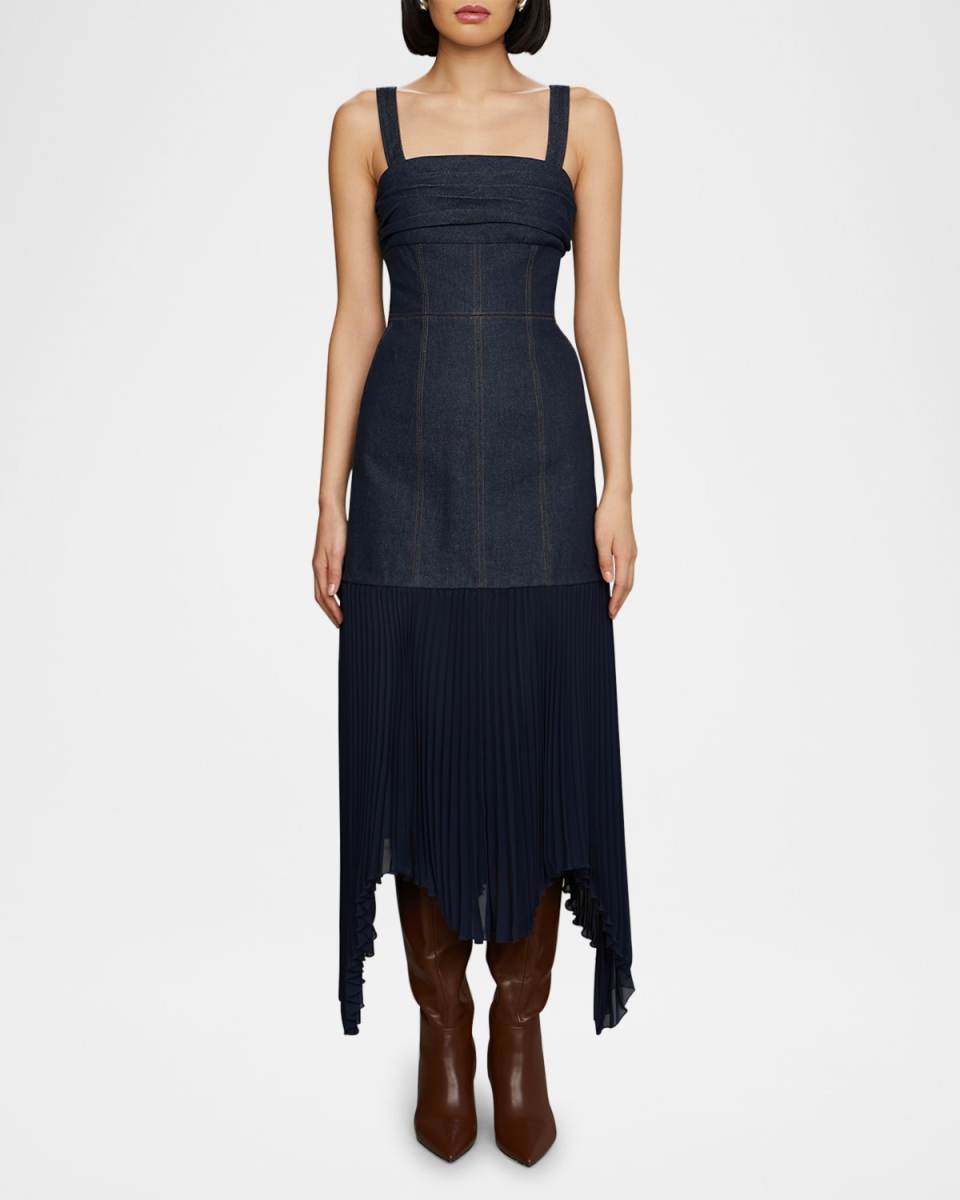 Jac Denim Combo Midi Dress