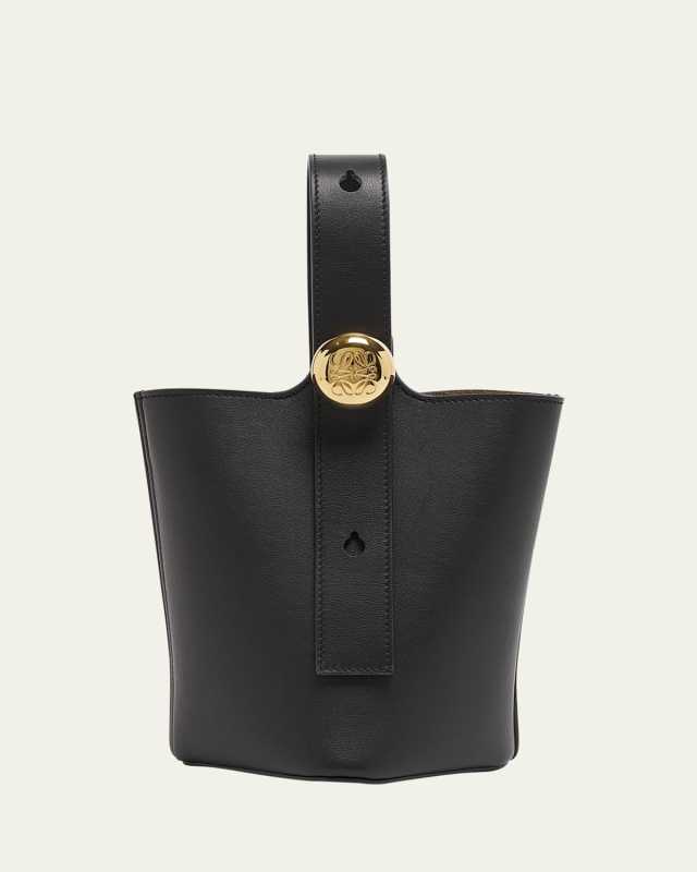Mini Pebbled Leather Bucket Bag