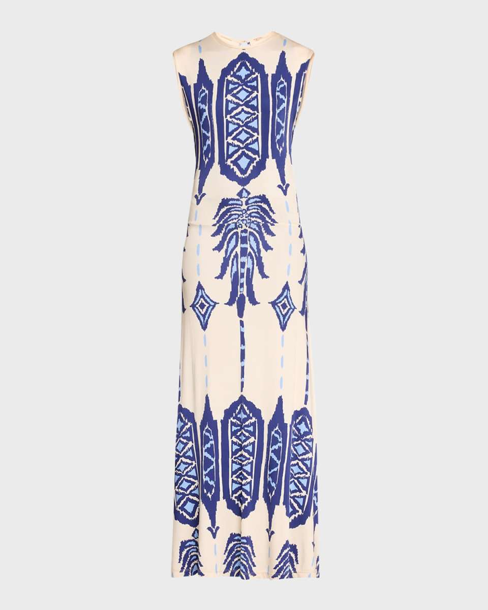 Cardinal Direction Printed Jersey Dress