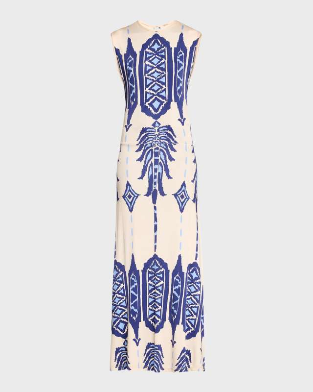 Cardinal Direction Printed Jersey Dress