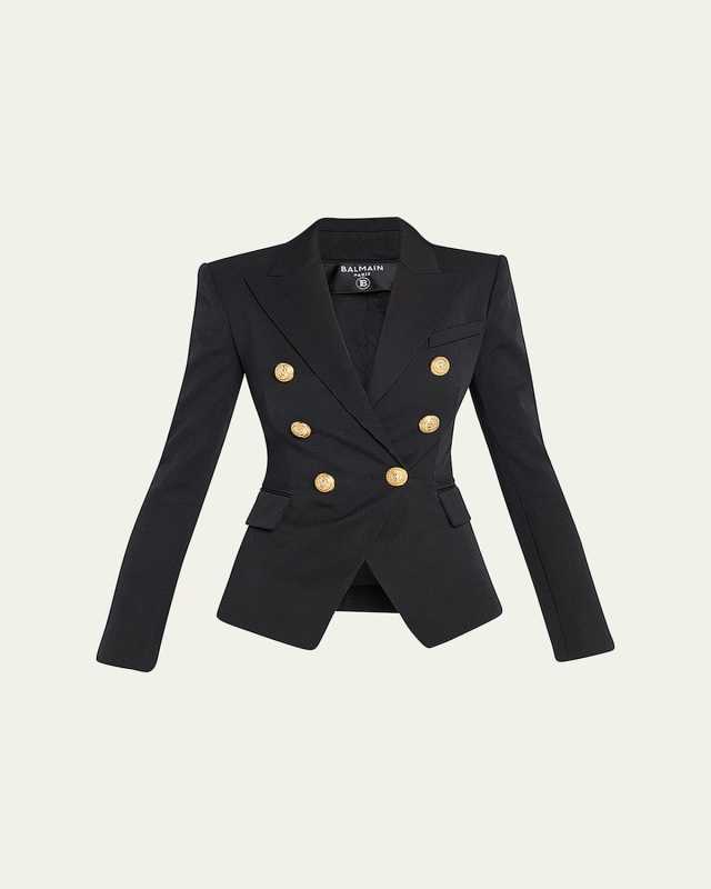 Classic Wool Blazer w/ Button Detail