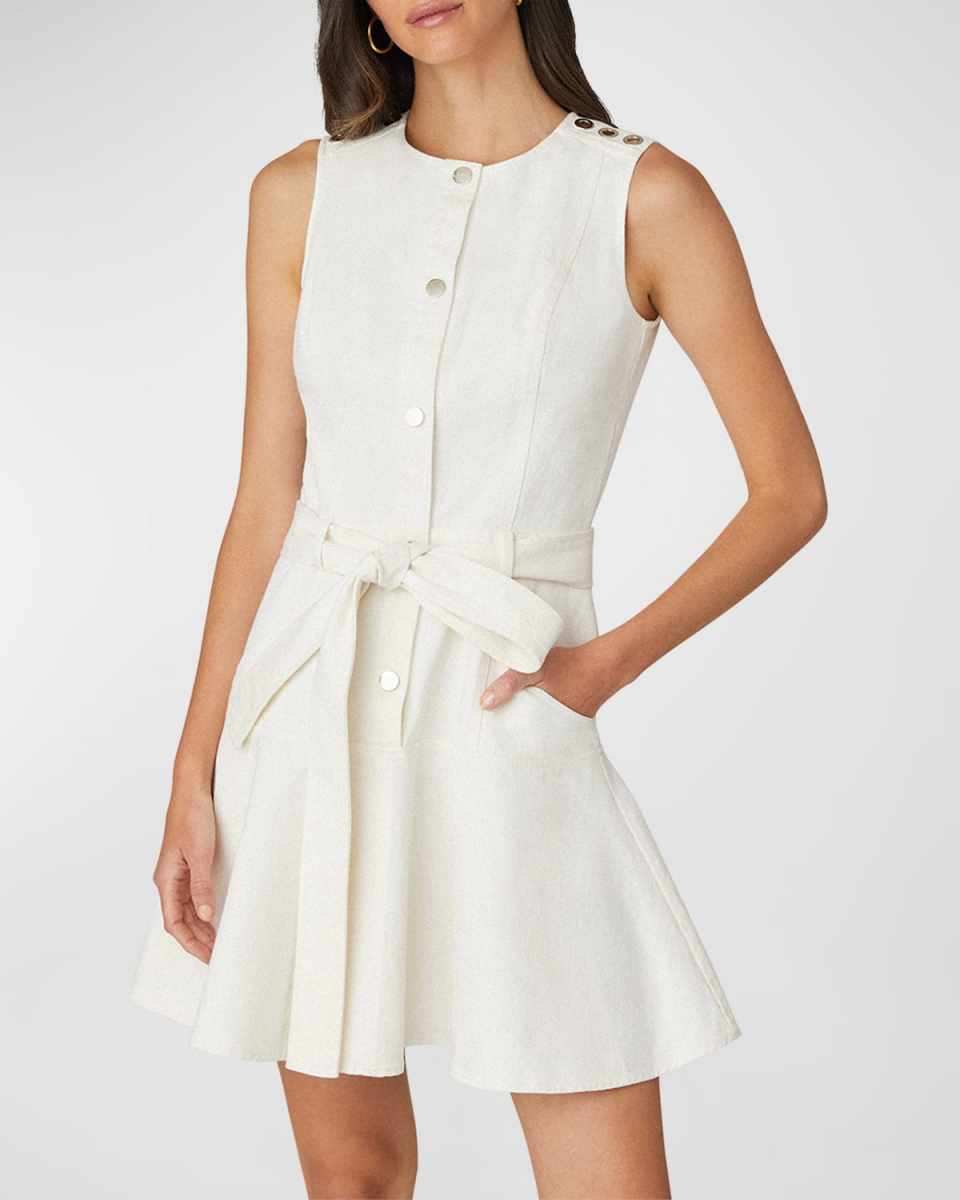 Anya Sleeveless Flounce Cotton Mini Dress