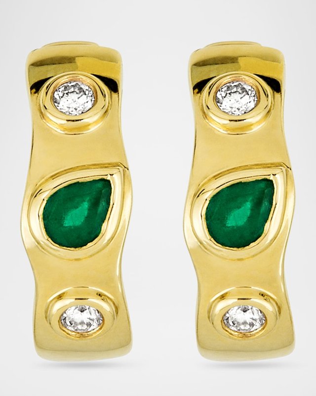 Emerald Luxe Diamond Huggie Earrings