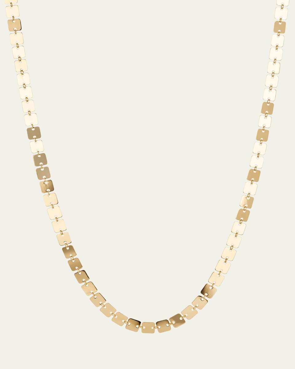 14K Yellow Gold Laser Square Chain Necklace