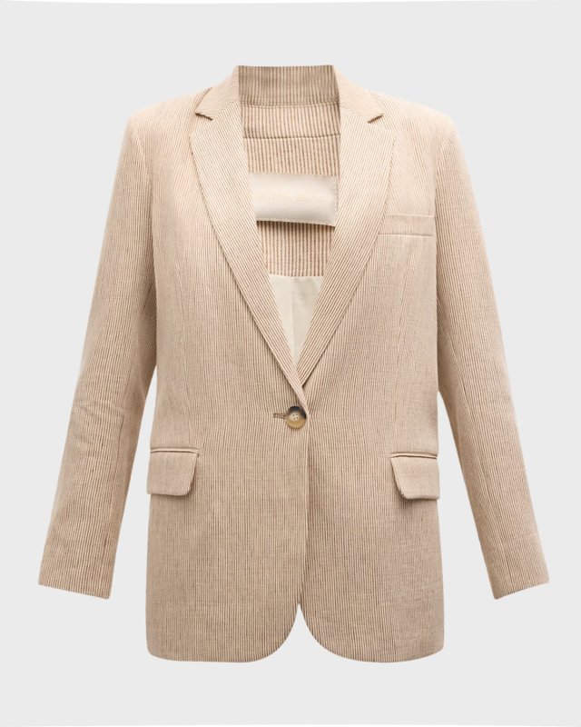 Tilia Striped Single-Button Blazer
