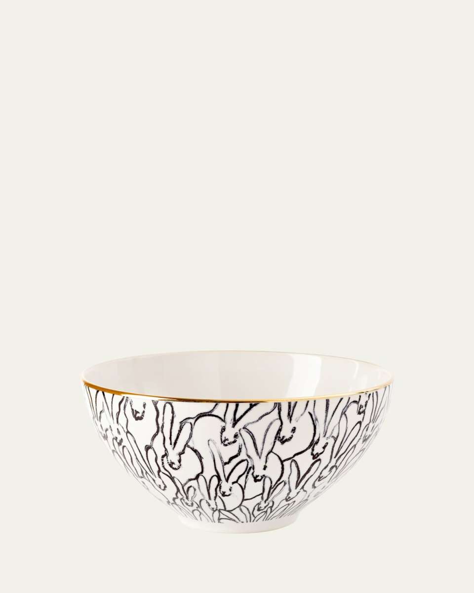 Rabbit Run Cereal Bowl with Gold Rim