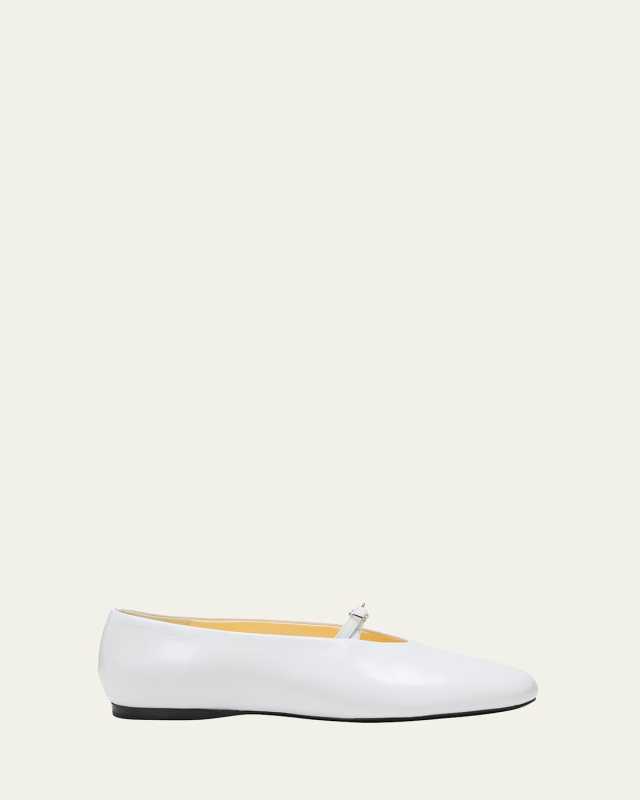 Tee Leather Mary Jane Ballerina Flats
