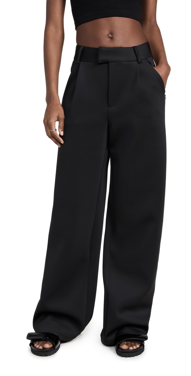Good American Scuba Pleated Trousers Black001