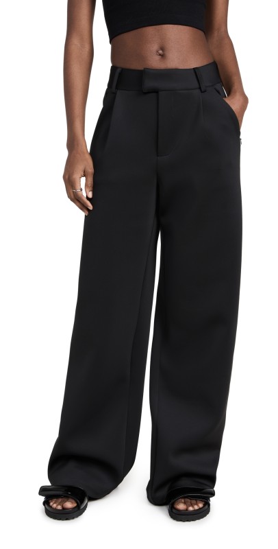 Good American Scuba Pleated Trousers Black001