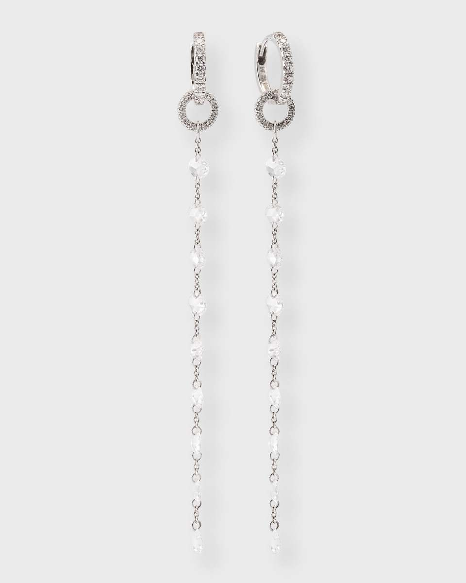 Ethereal 18K White Gold Diamond Tassel Drop Earrings, 2.4tcw