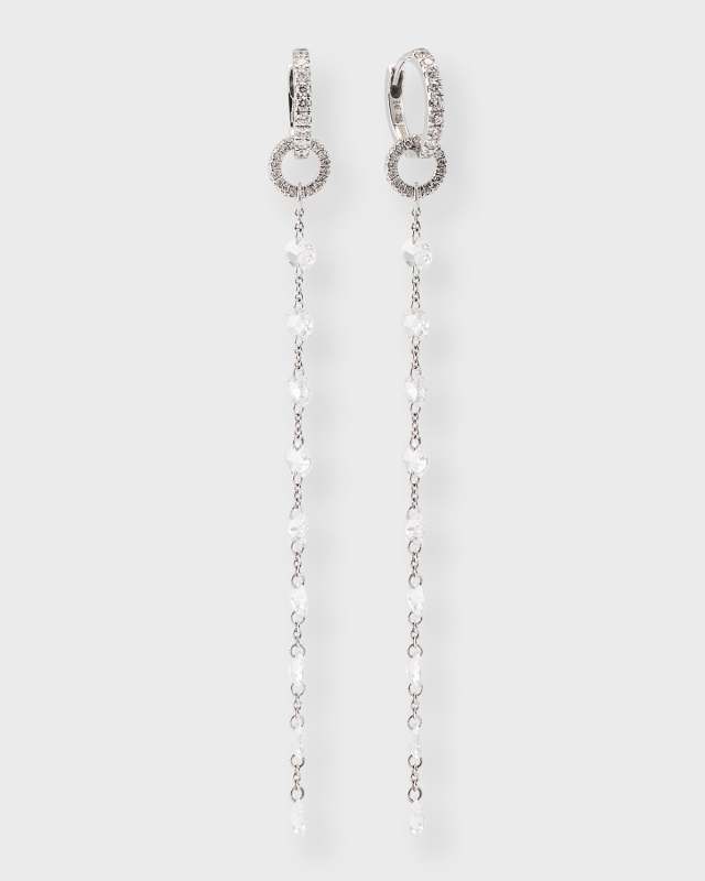 Ethereal 18K White Gold Diamond Tassel Drop Earrings, 2.4tcw