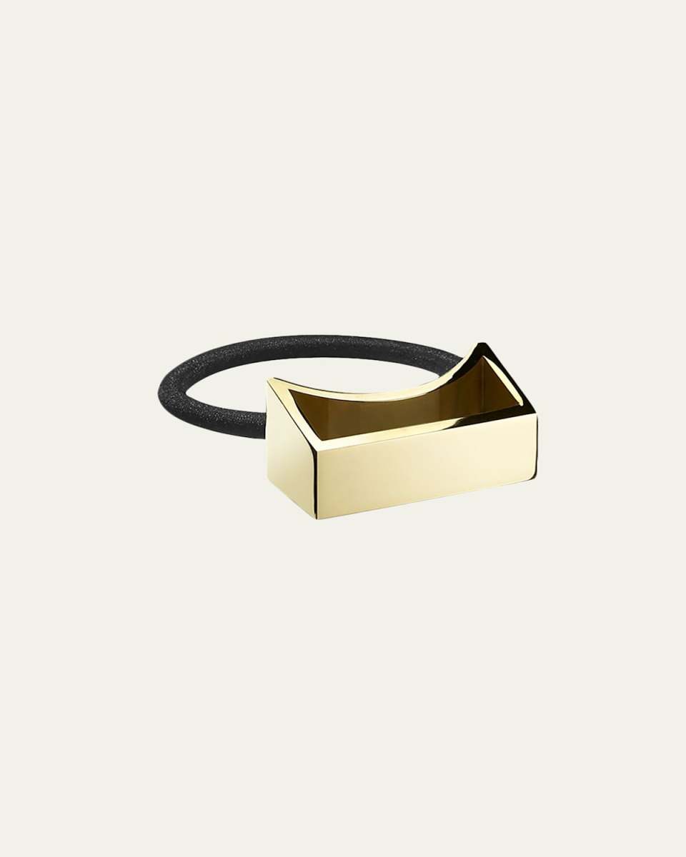 Geometric Gold Plated Metal Ponytail Holder