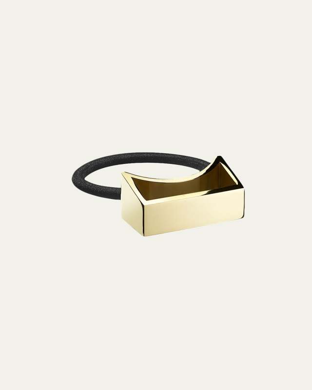 Geometric Gold Plated Metal Ponytail Holder