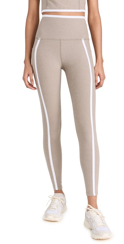 Beyond Yoga Spacedye New Moves High Waisted Midi Leggings Birch/Cloud White