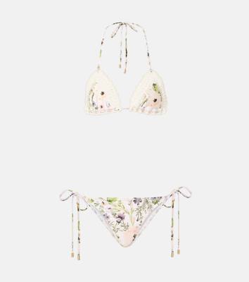 Zimmermann Halliday floral crochet bikini