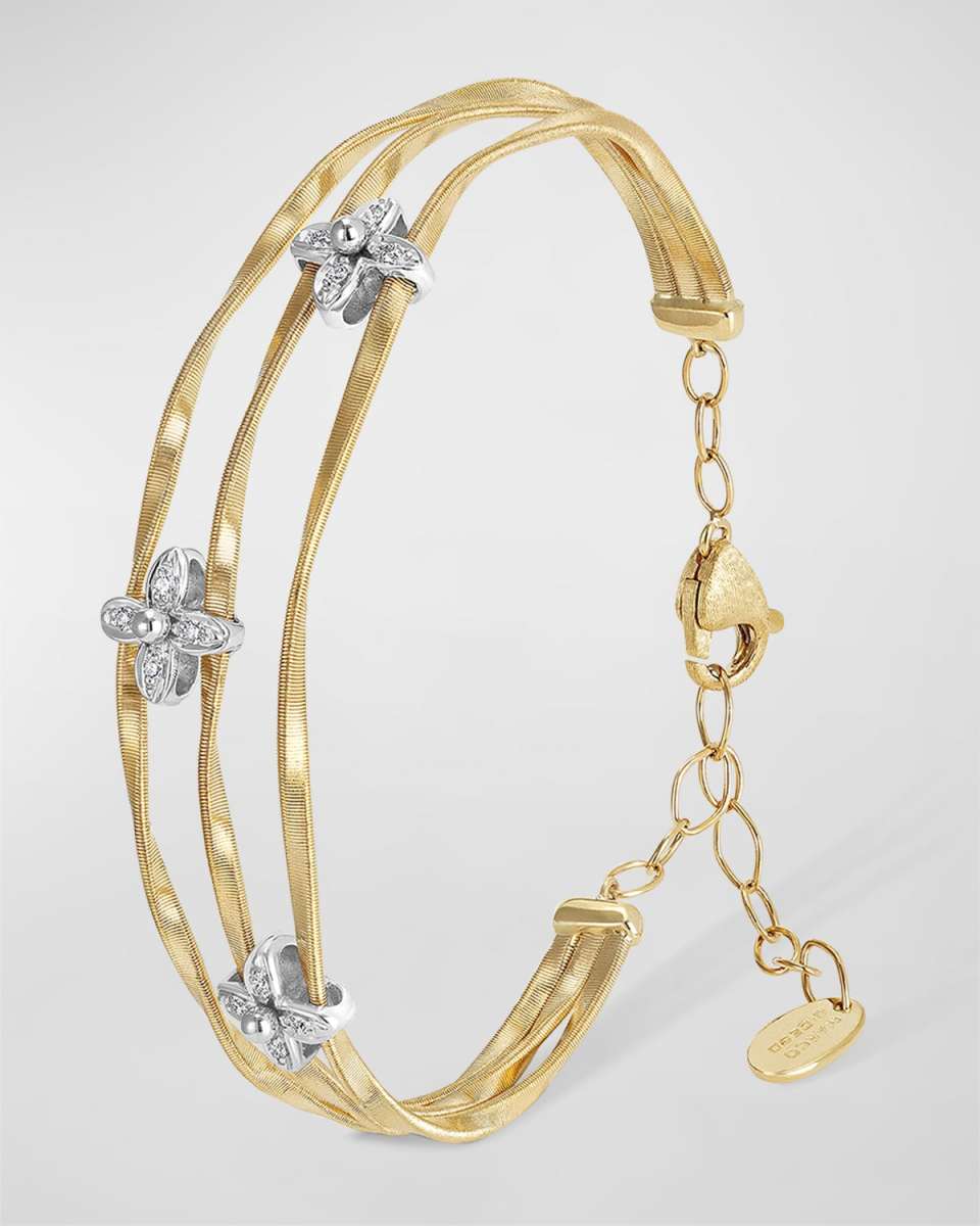 Marrakech Onde 18k Yellow and White Gold 3-Strand Bracelet