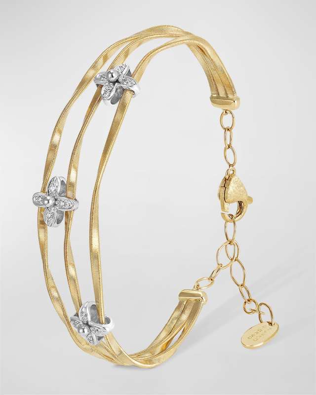 Marrakech Onde 18k Yellow and White Gold 3-Strand Bracelet
