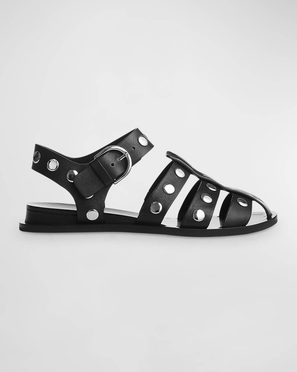 Beau Studded Leather Fisherman Sandals