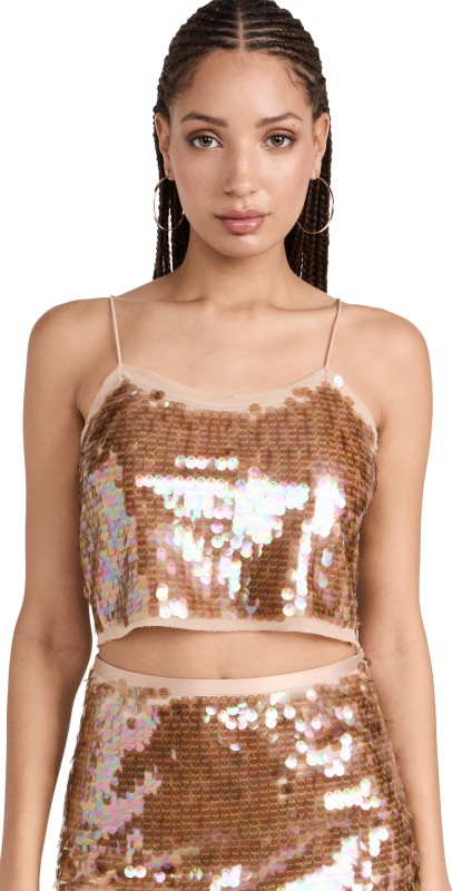 LoveShackFancy Velma Tank Tawny