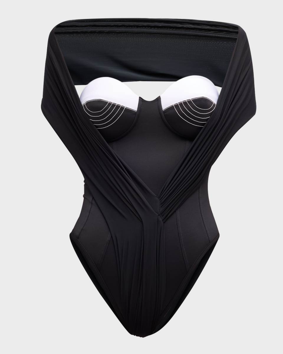 Shawl Padded One-Piece Swimsuit