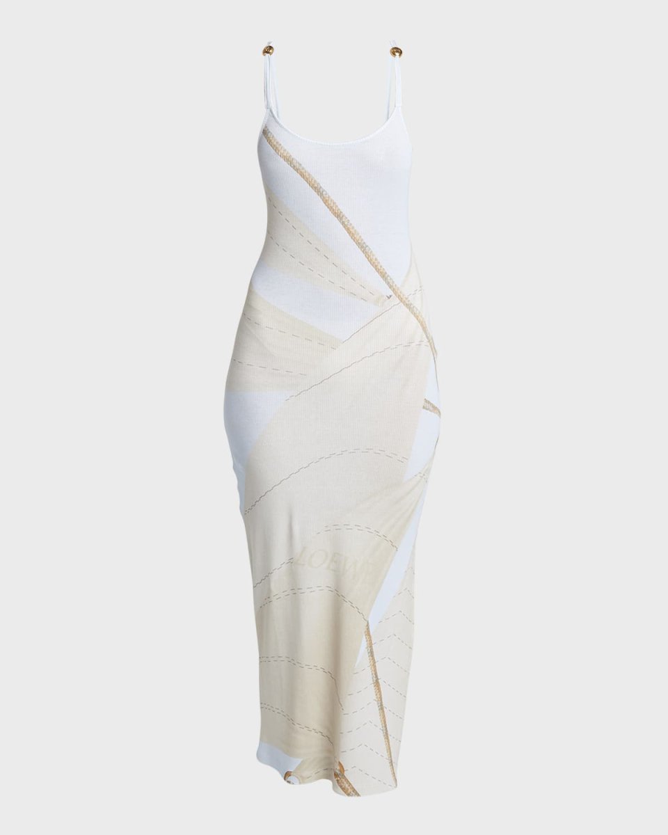 x Paula Ibiza Knit Rope Print Maxi Dress