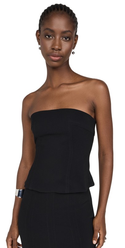 La Ligne Strapless Zip-Back Top Black