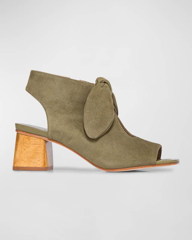 Lizzie Suede Knot Zip Sandals