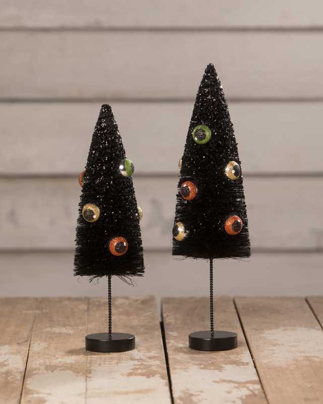Eerie Eyeball Bottle Brush Trees, Set of 2