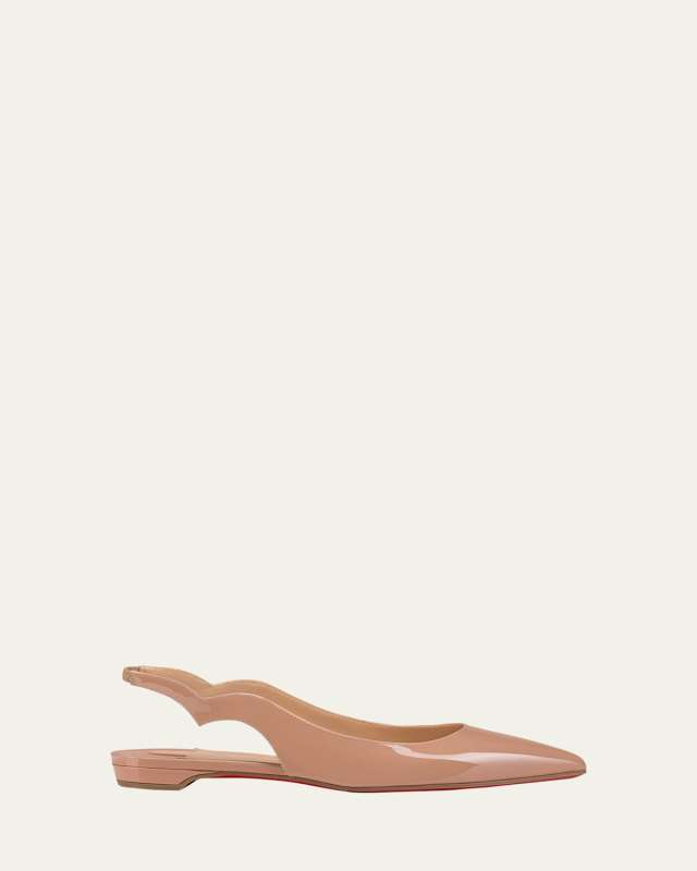 Hot Chickita Patent Red Sole Slingback Flats