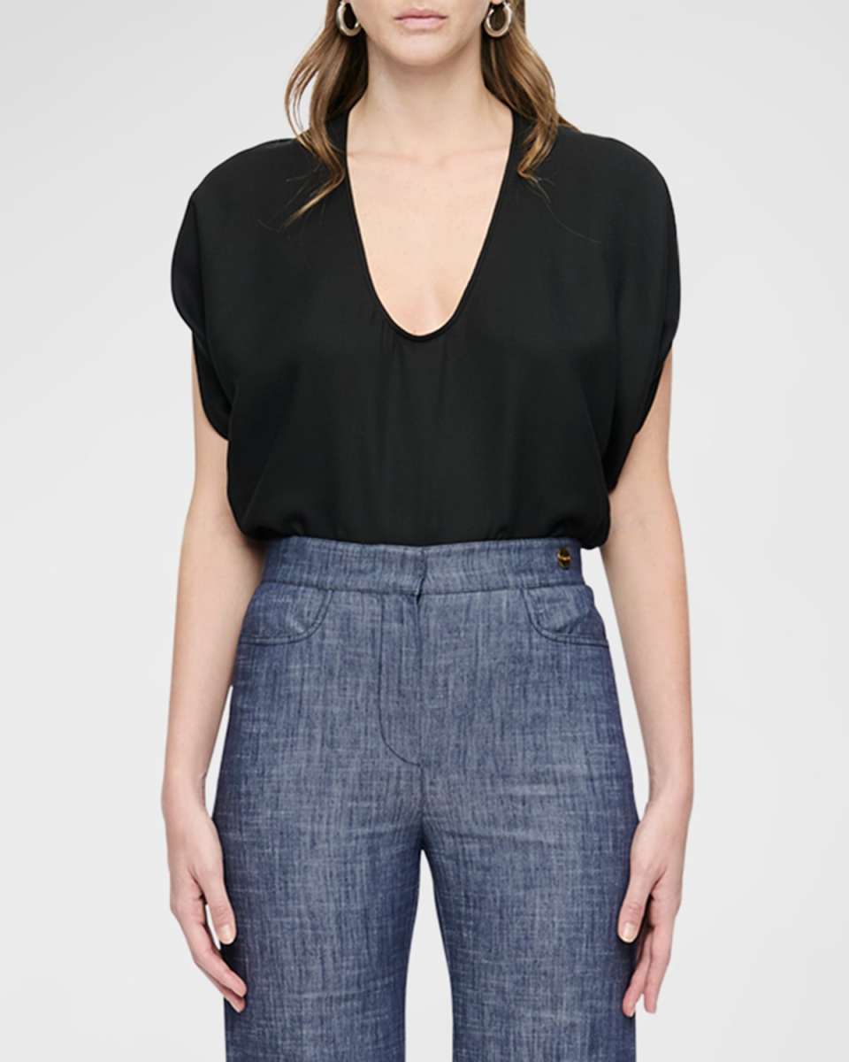 Simone Sleeveless Draped Top
