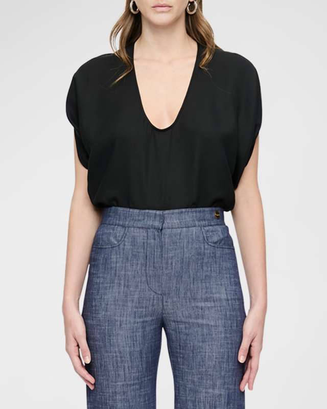 Simone Sleeveless Draped Top