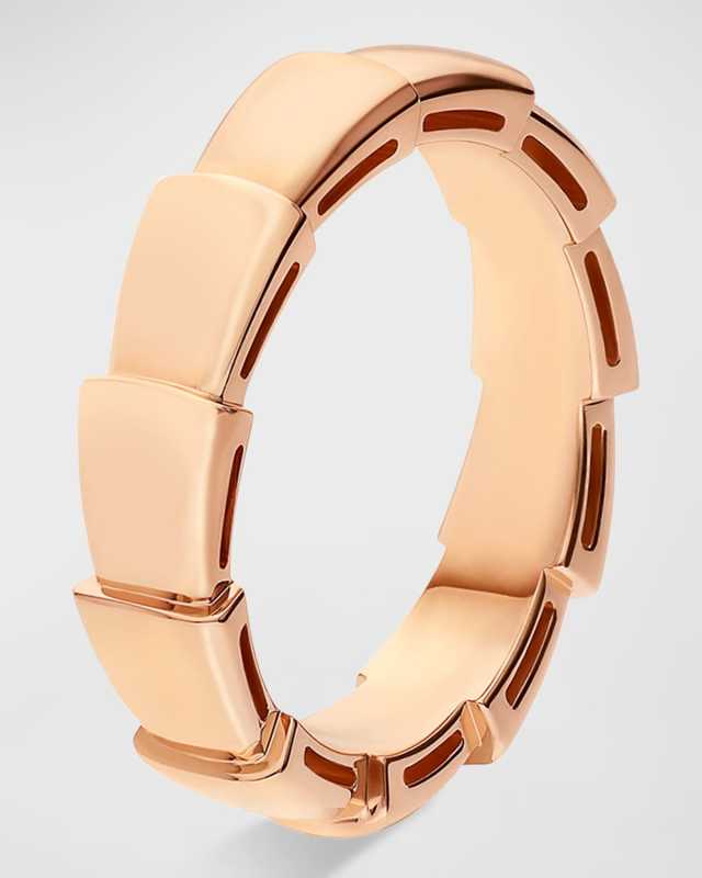 Serpenti Viper Wedding Band Ring in 18k Rose Gold, EU 62 / US 10