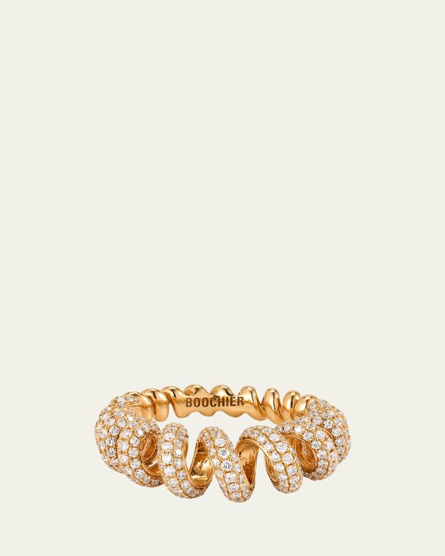18K Yellow Gold Jumbo Diamond Slinkee Ring