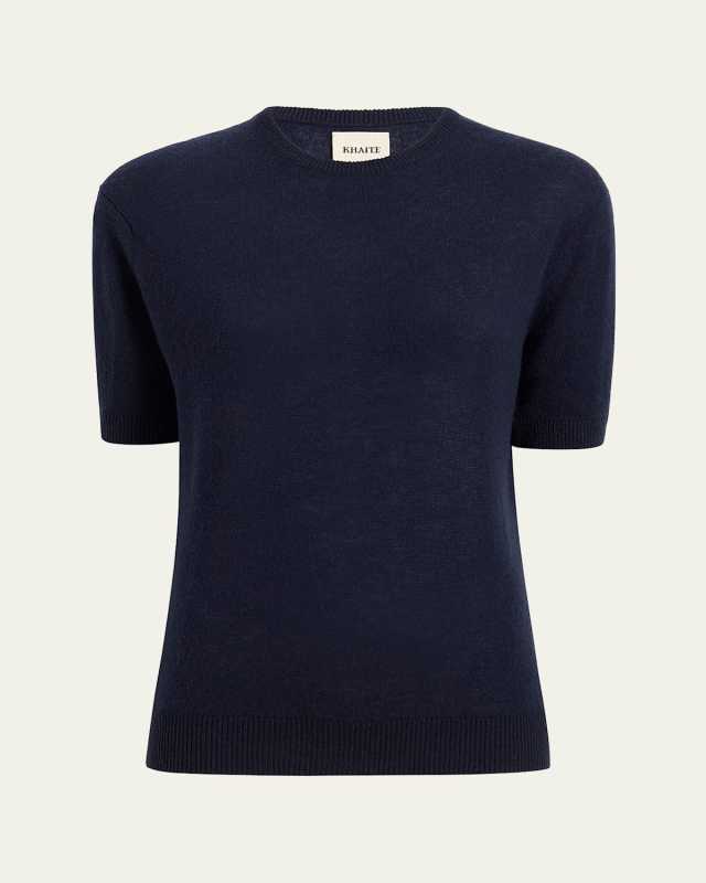 Pierre Cashmere Short-Sleeve Sweater
