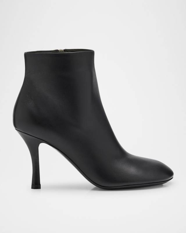 Baby Leather Stiletto Ankle Booties