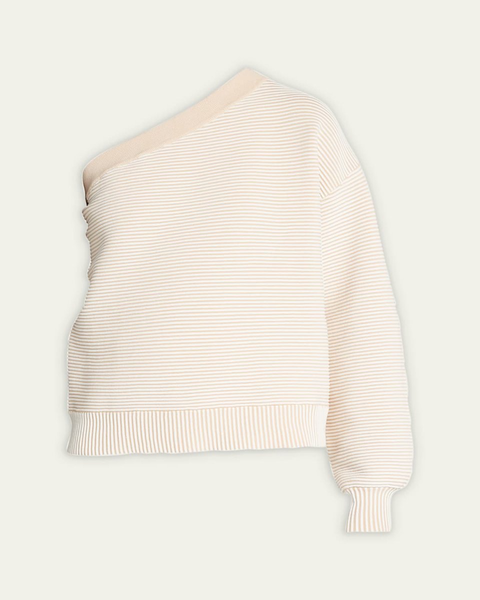 Asymmetric Textured Rib Sweater