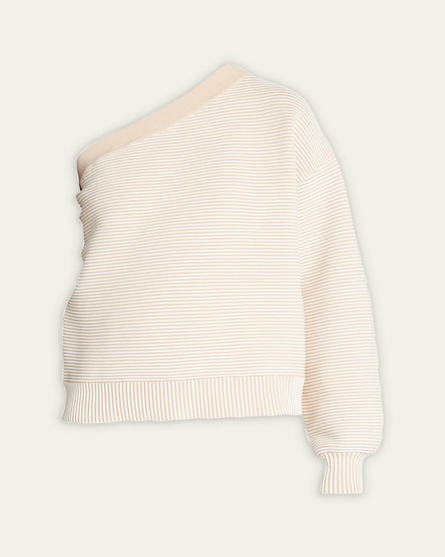 Asymmetric Textured Rib Sweater